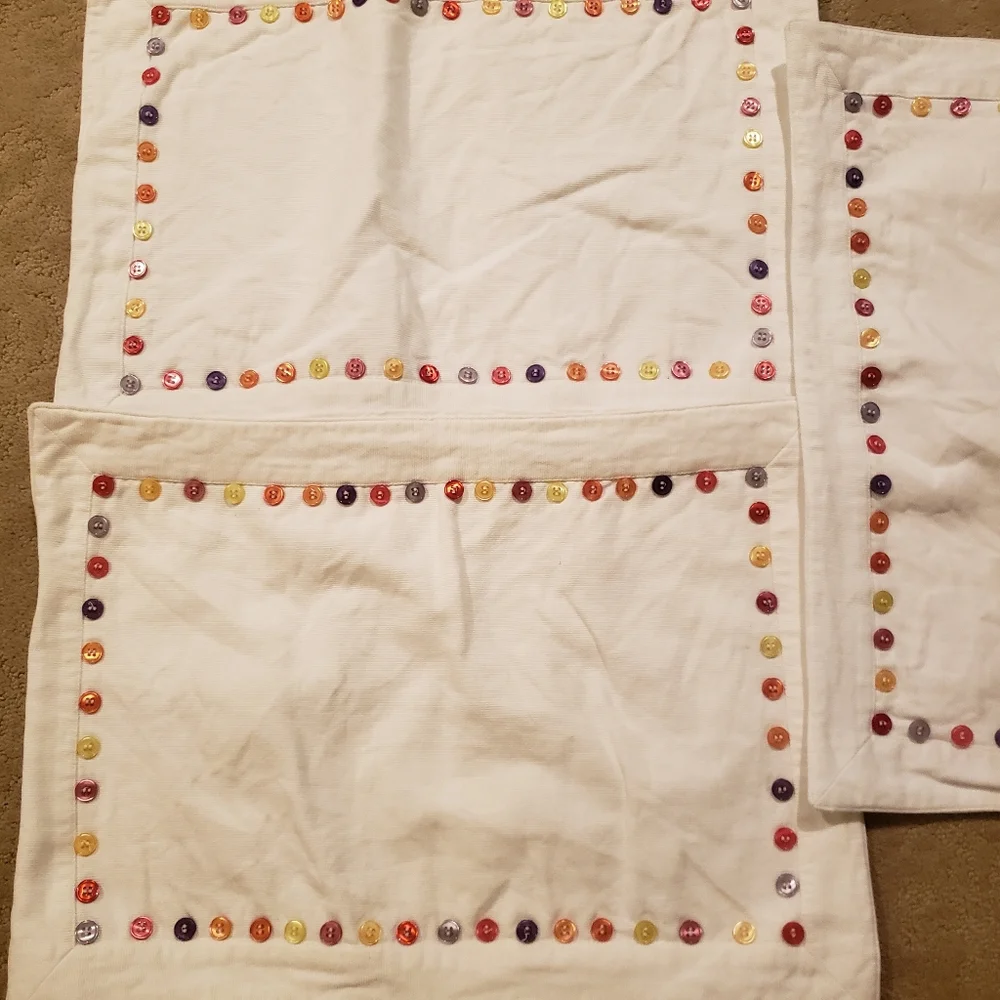 Crate & Barrel Button Placemats Lot of 3